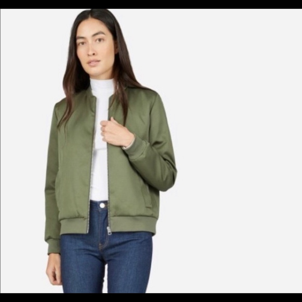Everlane E2 Bomber Jacket, Size XS, Green